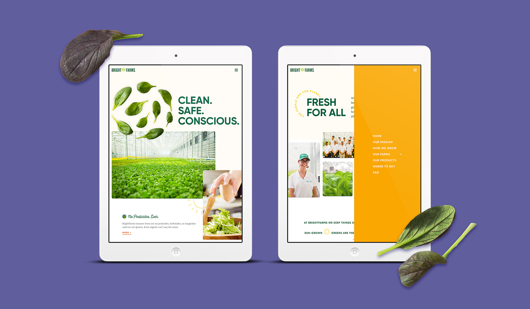 BrightFarms Responsive Web Design on Tablet