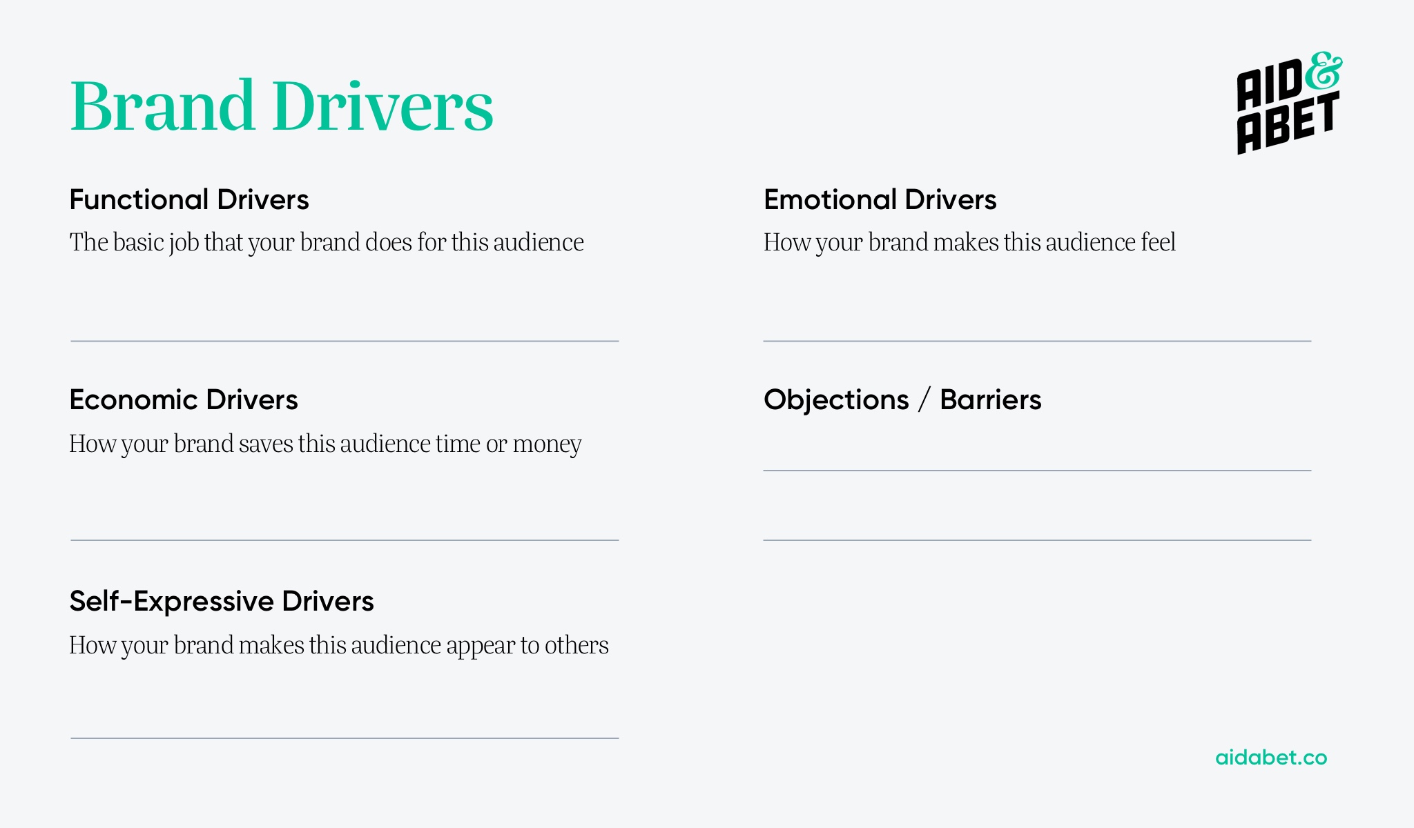 Audience Drivers Branding Strategy Worksheet