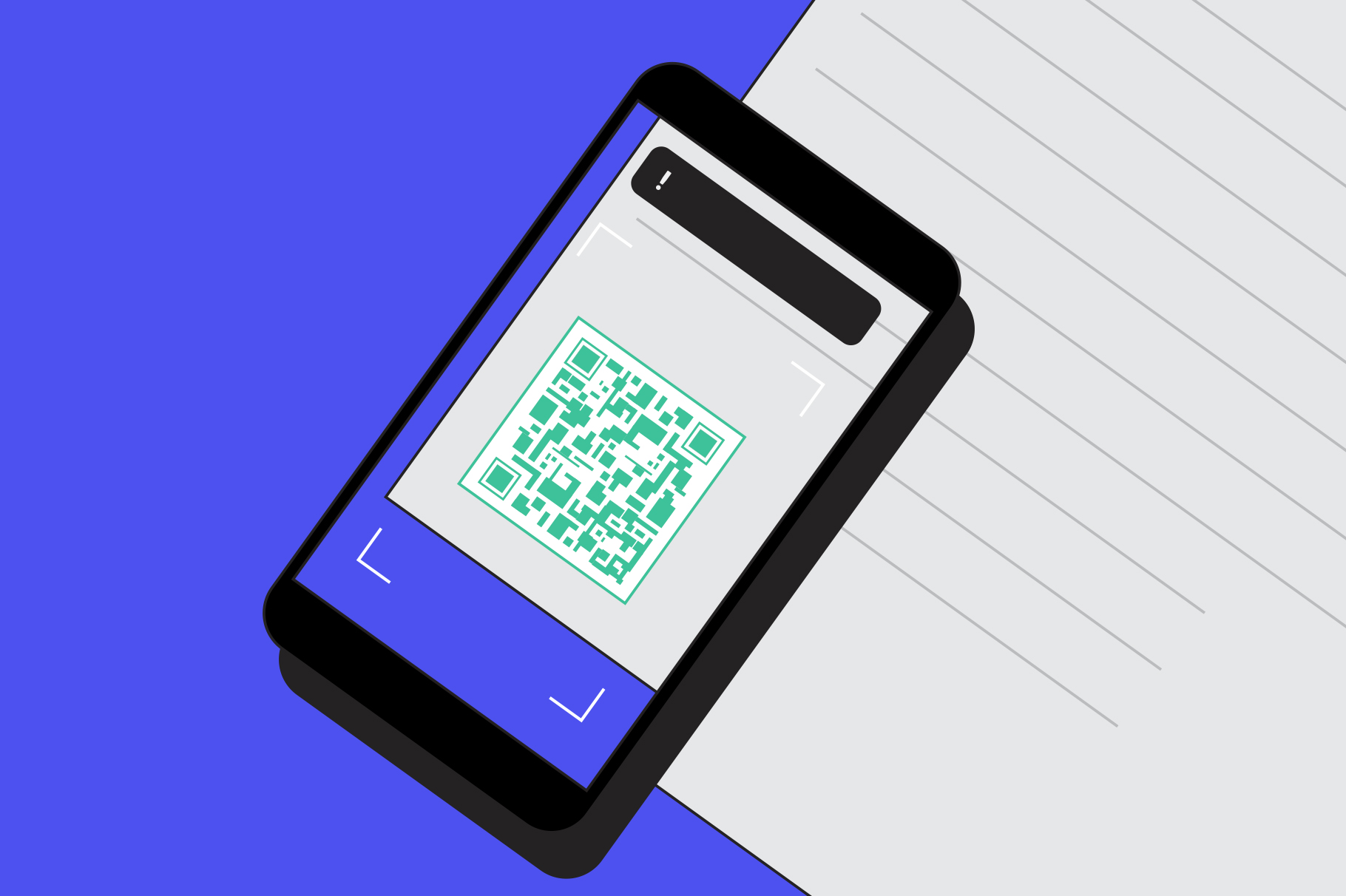 Example of a QR code on a smartphone